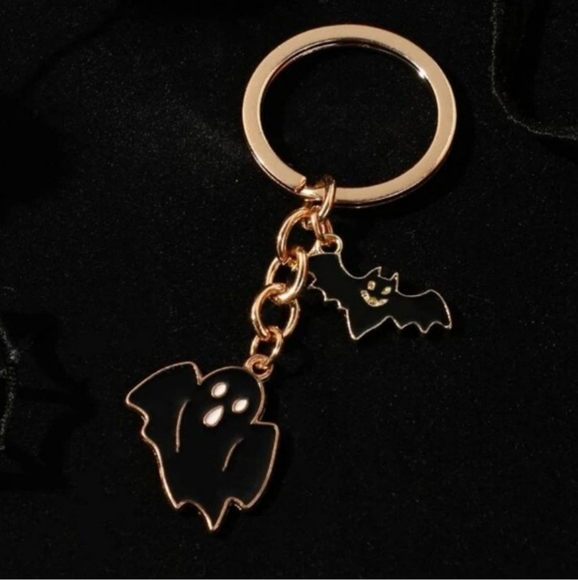 Ghost Bat Backpack Keychain Purse Charm, Black w/ Tassel ~ Halloween Gift  Treat - Picture 4 of 6